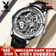花花公子（PLAYBOY）品牌手表男全自動(dòng)機械表鏤空男士手表夜光防水男表高檔商務(wù)腕表男 花花公子-G3006-黑皮本色灰面