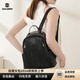 杜羅倫（DULOREN）頭層牛皮雙肩包小背包女2026新款潮流百搭女士背包大容量軟皮包包 黑色 27*13*29