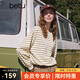 百圖（betu）女裝2026年春季新款衛衣質(zhì)感條紋潮流休閑風(fēng)長(cháng)袖上衣女2601T19
