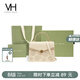 VANESSA HOGAN VH女包山茶花系列刺繡風(fēng)琴包輕奢斜挎手提單肩包生日禮物送女友 米白+綠野仙蹤禮盒