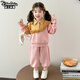 迪士咪魯（DISHIMILU）女童寶寶套裝春裝2026新款春秋拼接1-8歲兒童裝女孩春季小孩衣服 XT881(上衣+褲子）-粉色 110 碼/身高100-110cm（3-4歲）