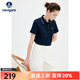 Navigare意大利小帆船女士翻領(lǐng)T恤夏季休閑簡(jiǎn)約POLO衫百搭時(shí)尚短袖體恤衫 海軍藍 XL