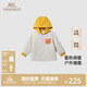 英氏（YEEHOO）【商場(chǎng)同款】嬰兒夾棉連帽外套冬保暖燈芯絨男童外套 白杏 100 cm