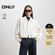 ONLY2025秋季新款休閑百搭花苞下擺夾棉寬松牛仔棉服女|12530B001 J2G 米白色 XS