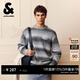 杰克·瓊斯（JACK&JONES）男裝毛針織衫百搭時(shí)尚漸變針織刺繡寬松圓領(lǐng)長(cháng)袖毛衣225425012 黑色花紗 常規 S （170）