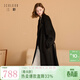 三彩【100綿羊毛】2025冬季新款長(cháng)款雙面呢大衣翻領(lǐng)寬松M 經(jīng)典黑 M 160/84A