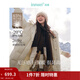 茵曼（INMAN）2025冬季女裝新款高充絨量白鴨絨連帽毛領(lǐng)羽絨服長(cháng)款外套大衣上衣 暖杏色 M