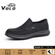 VOLO犀牛男鞋休閑皮鞋男士套腳鞋爸爸鞋透氣輕質(zhì)厚底增高鞋子男 黑色 【手工縫線(xiàn)加固】 41