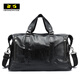 斯維森之星旅行包男士手提包休閑單肩健身包斜挎電腦包出差行李袋大容量皮包 11807#-黑色