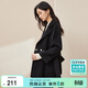 尚都比拉100%羊毛西裝領(lǐng)毛呢大衣女冬季可拆卸腰帶小個(gè)子通勤風(fēng)雙面呢外套