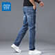 真維斯（Jeanswest）牛仔褲男春夏新款直筒寬松彈力舒適高端男褲中青年休閑長(cháng)褲子男 839藍灰 30 碼(2尺3)