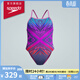 速比濤（Speedo）泳衣女競訓系列健身訓練肩背靈活緊致貼合競速連體泳衣 藍/紫 34