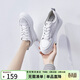 ZHR小白鞋女真牛皮厚底內增高女鞋輕潮百搭顯瘦顯高休閑鞋女舒適 AH153 小白鞋 白灰（網(wǎng)面款） 36