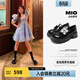 MIO許我耀眼趙露思同款/米奧新款甜酷女鞋中跟樂(lè )福鞋厚底一腳蹬單鞋 黑色 34