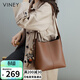 viney牛皮包包女包大容量水桶包輕奢單肩斜挎包生日禮物品牌送女友老婆