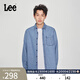 Lee標準版翻領(lǐng)經(jīng)典工裝設計男士長(cháng)袖牛仔襯衫日常休閑潮流LMT009 淺藍色2 L