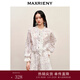 MAXRIENY【商場(chǎng)同款】玫瑰印花雪紡衫套裝甜美浪漫氛圍感歐外套 紫花 S 01