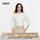 AIGLE艾高七分袖法式襯衫春夏款TENCEL天絲舒適吸濕內搭上衣女士 茉莉白 BN422 36 (160/84A)