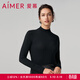 愛(ài)慕保暖內衣女螺紋暖柔小高領(lǐng)長(cháng)袖上衣打底衣AM728823 經(jīng)典黑400 S (160)