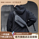 歌柏妮（GEBONI）男士斜挎包防水時(shí)尚潮流胸包機車(chē)騎行背包運動(dòng)腰包男生單肩小挎包 亮灰色【插扣版】升級高品質(zhì)