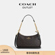 蔻馳（COACH）奧萊女士女包經(jīng)典標志老花TERI單肩斜挎包麻將包 IM/胡桃木色/黑色