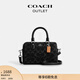 蔻馳（COACH）奧萊女士女包經(jīng)典老花ROWAN 迷你波士頓單肩斜挎包手提包 SV/黑色