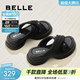 百麗（Belle）時(shí)尚水鉆面休閑拖鞋女厚底增高外穿拖鞋B2669BT5 黑色 36 (230mm)