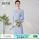 愛(ài)特愛(ài)（EITIE）精致小V領(lǐng)收腰顯瘦通勤時(shí)尚連衣裙春秋新款裙子A2407311 晴空藍33 M 160