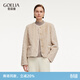 歌莉婭立體絞花肌理外套女冬季高級感短款夾克1ECL6F720 43W米駝 S