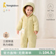 童泰（TONGTAI）嬰兒連體衣冬季純棉夾棉寶寶衣服新生兒連帽哈衣兒童外出爬服 黃色 73cm