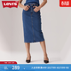 Levi's李維斯新款女士美式復古高腰修身后開(kāi)衩中長(cháng)牛仔半身裙 海軍藍 XL (29)