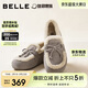 百麗絨絨毛邊毛毛鞋女冬季內加絨休閑鞋B2830DA5 灰色 37
