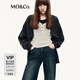 MO&Co.針織外套2025秋新品V領(lǐng)燙鉆寬松落肩開(kāi)衫簡(jiǎn)法智性MBE3CART16 深花灰色 M /165