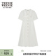 Teenie Weenie小熊女裝夏季法式簡(jiǎn)約優(yōu)雅白色質(zhì)感連衣裙氣質(zhì)百褶裙 白色 S