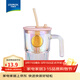 樂(lè )唯詩(shī)ins風(fēng)大容量帶蓋帶吸管豎條紋玻璃杯高顏值冷飲杯果汁咖啡杯水杯 樂(lè )美吸管杯【炫彩】530ml1只