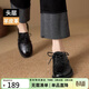 ZHR則則皮鞋女頭層羊皮通勤工作皮鞋2026新款樂(lè )福鞋不累腳單鞋JE51黑色37