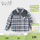 戴維貝拉（DAVE＆BELLA）純棉兒童襯衫春裝新款男童格子襯衣中大童長(cháng)袖外套小男孩上衣 藍白格【現貨】 140 cm（建議身高130-140cm）