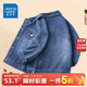 真維斯兒童外套男童春秋款牛仔長(cháng)褲女童牛仔機車(chē)外套兒童衣服耐磨牛仔褲 【耐穿耐磨 不易掉色】藍/外套 110