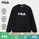 FILA 斐樂(lè )官方情侶款套頭衛衣秋冬季新款休閑寬松長(cháng)袖加絨保暖上衣 【加絨款】正黑色-BK S 165/88A/S