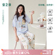 安之伴【巨好睡】睡衣女夏季涼感彈彈棉減齡少女感卡通休閑女士家居服 海鹽藍【柔軟有彈性-超透氣】 XL