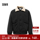 森馬(semir)羽絨服男中長(cháng)款冬仿羊羔絨夾克寬松三防外套 黑色(灰鴨絨)90001 L