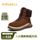 美麗寶（Mirabell）雪地靴女士冬季百搭高幫厚底短靴 啡灰 加絨 39