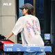 MLB官方 男女情侶潮流涂鴉大logo運動(dòng)舒適休閑T恤夏季新款TSB09 紐約洋基隊/米白色 L
