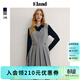ELAND衣戀連衣裙女格雷系學(xué)院風(fēng)背心連衣裙百褶下擺裙子 灰色(15)Grey L 170