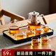 憶壺茶茶具套裝整套茶具辦公茶具泡茶壺套裝茶盤(pán)套裝功夫茶具套裝 【9件套】不銹鋼內膽壺750ml+6杯+公杯+茶盤(pán)