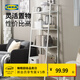 宜家（IKEA）LERBERG勒伯格擱板柜現代簡(jiǎn)約鋼制輕便客廳開(kāi)放式儲物 白色60x148cm