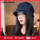 Charm Kendo牛仔貝雷帽子女夏季薄款透氣八角帽子日系復古畫(huà)家帽百搭遮陽(yáng)盆帽 深藍色