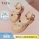 他她（TATA）涼鞋女鞋秋季新款休閑厚底法式氣質(zhì)時(shí)裝涼鞋女 杏色 37
