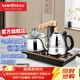 金灶（KAMJOVE） 全自動(dòng)上水電茶壺茶具套裝 茶臺茶盤(pán)電磁爐 不銹鋼燒水壺茶爐Q9 【一鍵智能】臺嵌兩用 20*37cm