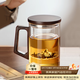 憶壺茶泡茶杯茶水分離杯水杯男士茶杯個(gè)人專(zhuān)用泡茶杯玻璃綠茶杯子 1000ML木把三件杯